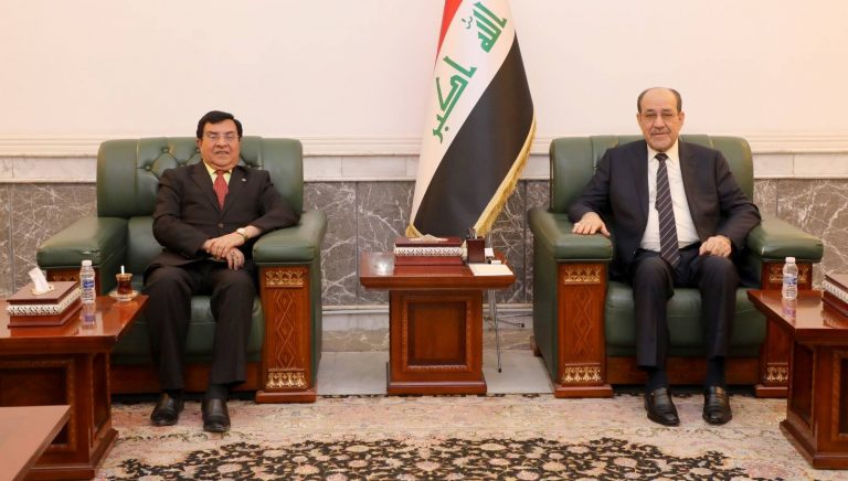 Read more about the article استقبل زعيم ائتلاف دولة القانون الاستاذ نوري كامل المالكي الدكتور عبدالهادي الحساني