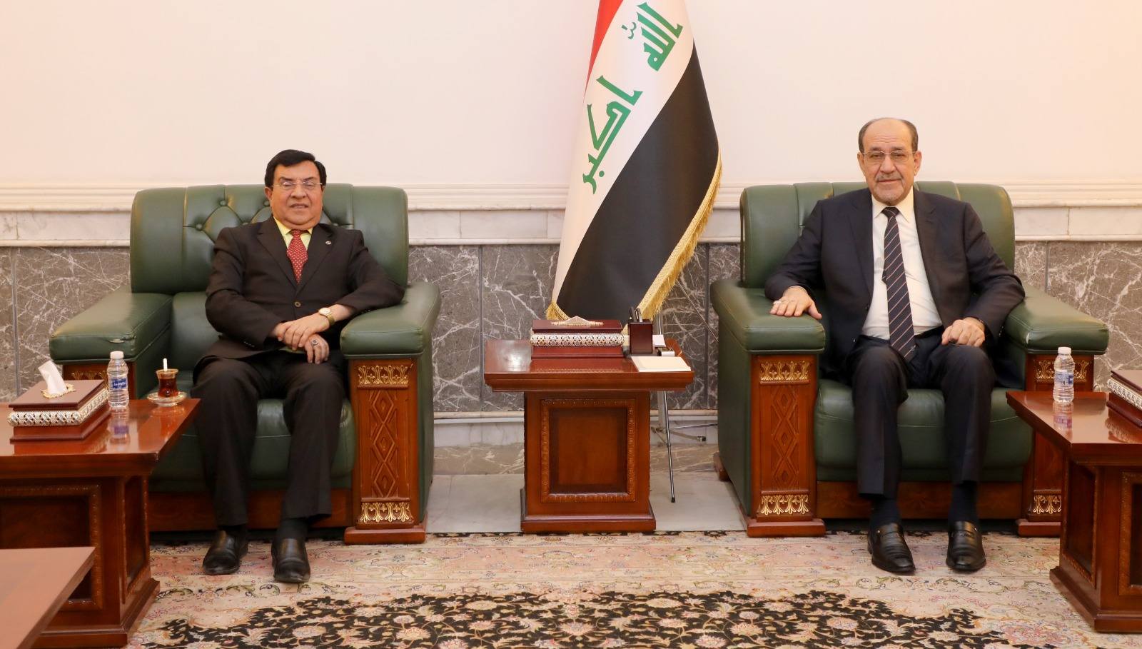 Read more about the article استقبل زعيم ائتلاف دولة القانون الاستاذ نوري كامل المالكي الدكتور عبدالهادي الحساني